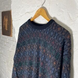 Vintage Jantzen Mens Medium Geometric Knit Sweater Acrylic